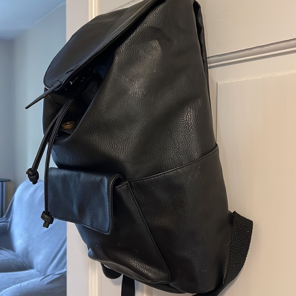 Universal Thread Black Leather Backpack - image 3